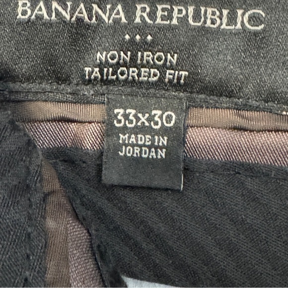 Banana Republic Men’s Gray Plaid Tailored Fit Dress Pants 33x30 Non Iron - Picture 5 of 7